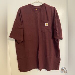 Carhartt Men's Maroon Short Sleeve Pocket Tee